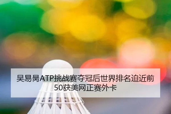 吴易昺ATP挑战赛夺冠后世界排名迫近前50获美网正赛外卡